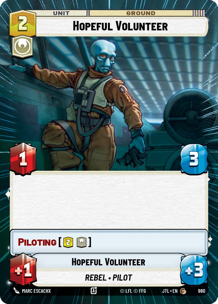 Hopeful Volunteer (980) (Hyperspace Foil) (980) [Jump to Lightspeed] | Galactic Gamez