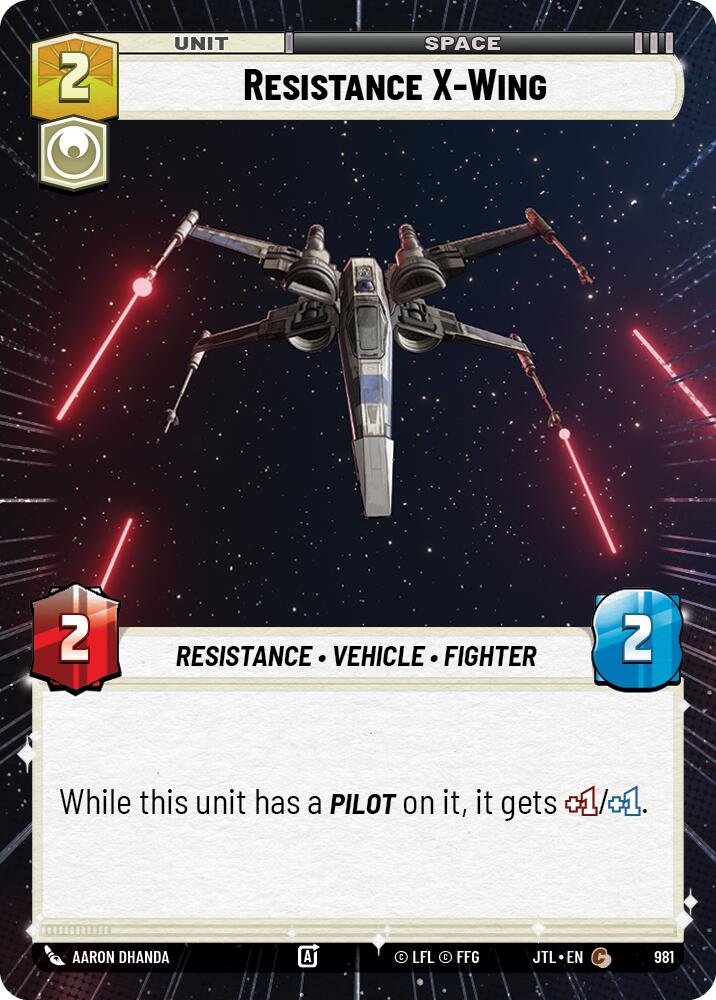 Resistance X-Wing (981) (Hyperspace Foil) (981) [Jump to Lightspeed] | Galactic Gamez