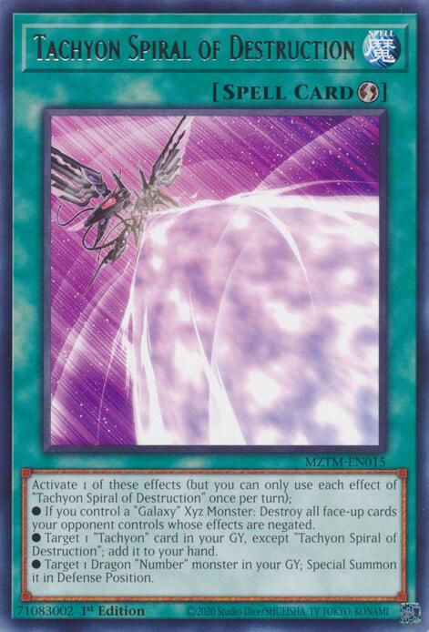 Tachyon Spiral of Destruction [MZTM-EN015] Rare | Galactic Gamez