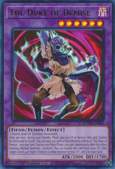 The Duke of Demise [MZTM-EN033] Ultra Rare | Galactic Gamez