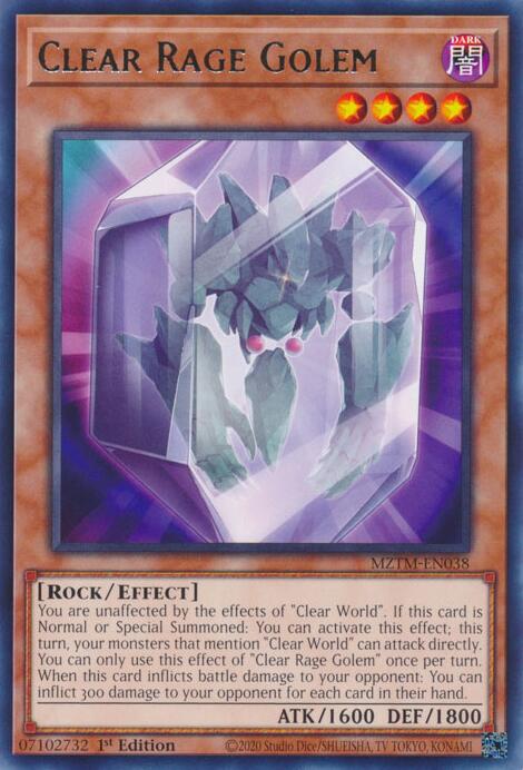 Clear Rage Golem [MZTM-EN038] Rare | Galactic Gamez