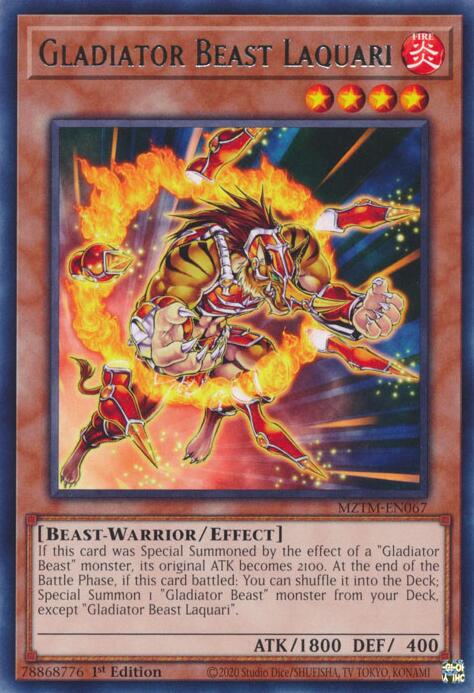 Gladiator Beast Laquari [MZTM-EN067] Rare | Galactic Gamez