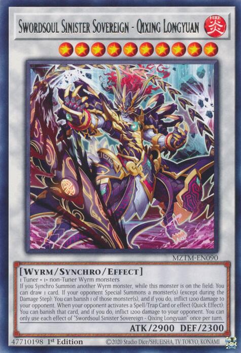 Swordsoul Sinister Sovereign - Qixing Longyuan [MZTM-EN090] Rare | Galactic Gamez
