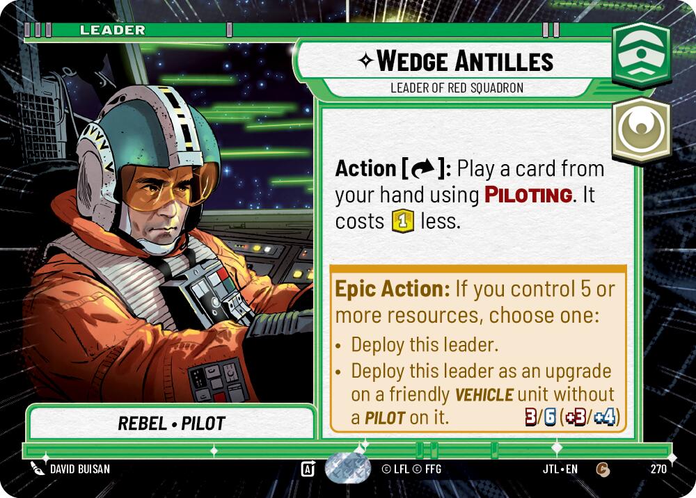 Wedge Antilles - Leader of Red Squadron (270) (Hyperspace) (270) [Jump to Lightspeed] | Galactic Gamez