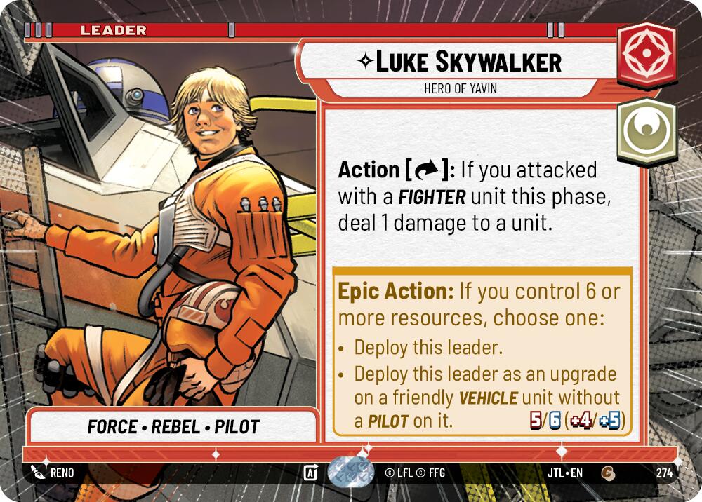 Luke Skywalker - Hero of Yavin (274) (Hyperspace) (274) [Jump to Lightspeed] | Galactic Gamez