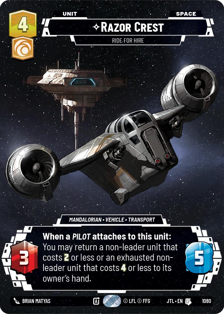 Razor Crest - Ride For Hire (1080) (Prestige Foil) (1080) [Jump to Lightspeed] | Galactic Gamez