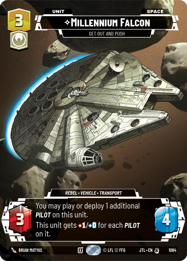 Millennium Falcon - Get Out And Push (1084) (Prestige Foil) (1084) [Jump to Lightspeed] | Galactic Gamez