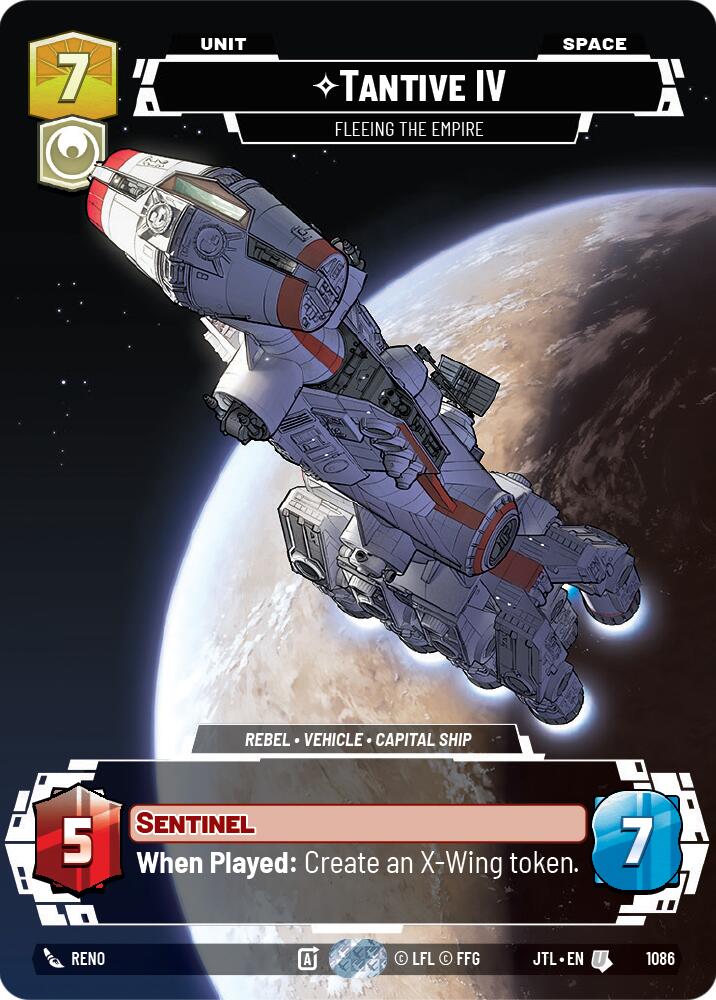 Tantive IV - Fleeing the Empire (1086) (Prestige Foil) (1086) [Jump to Lightspeed] | Galactic Gamez