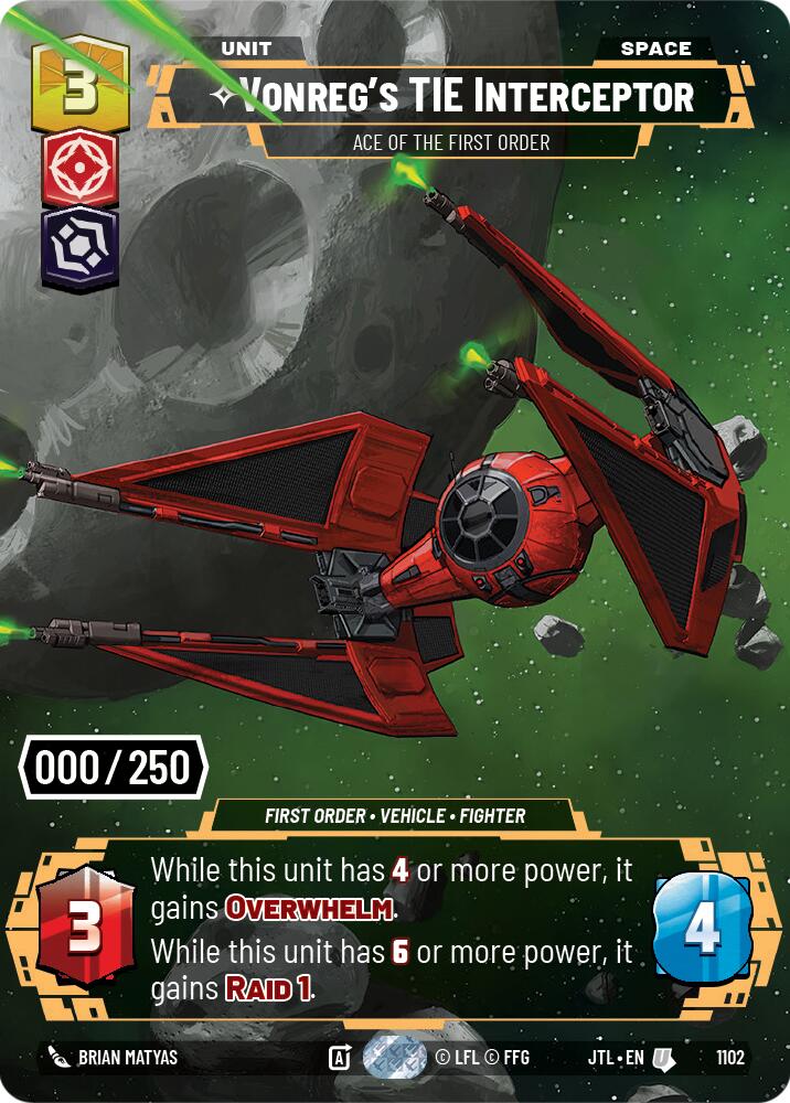 Vonreg's TIE Interceptor - Ace of the First Order (1102) (Serialized) (1102) [Jump to Lightspeed] | Galactic Gamez