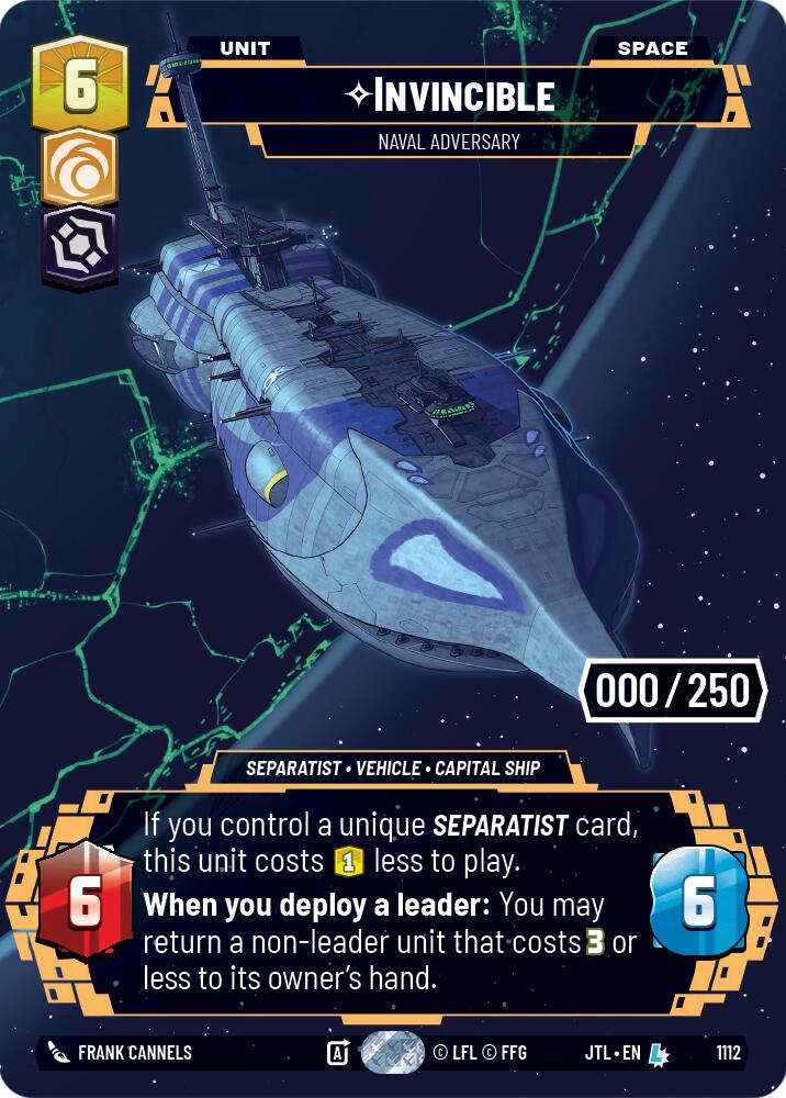 Invincible - Naval Adversary (1112) (Serialized) (1112) [Jump to Lightspeed] | Galactic Gamez