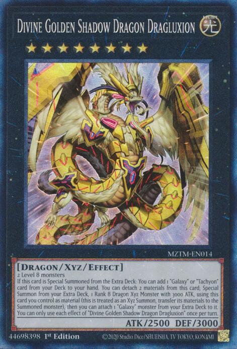 Divine Golden Shadow Dragon Dragluxion (Collector's Rare) [MZTM-EN014] Collector's Rare | Galactic Gamez