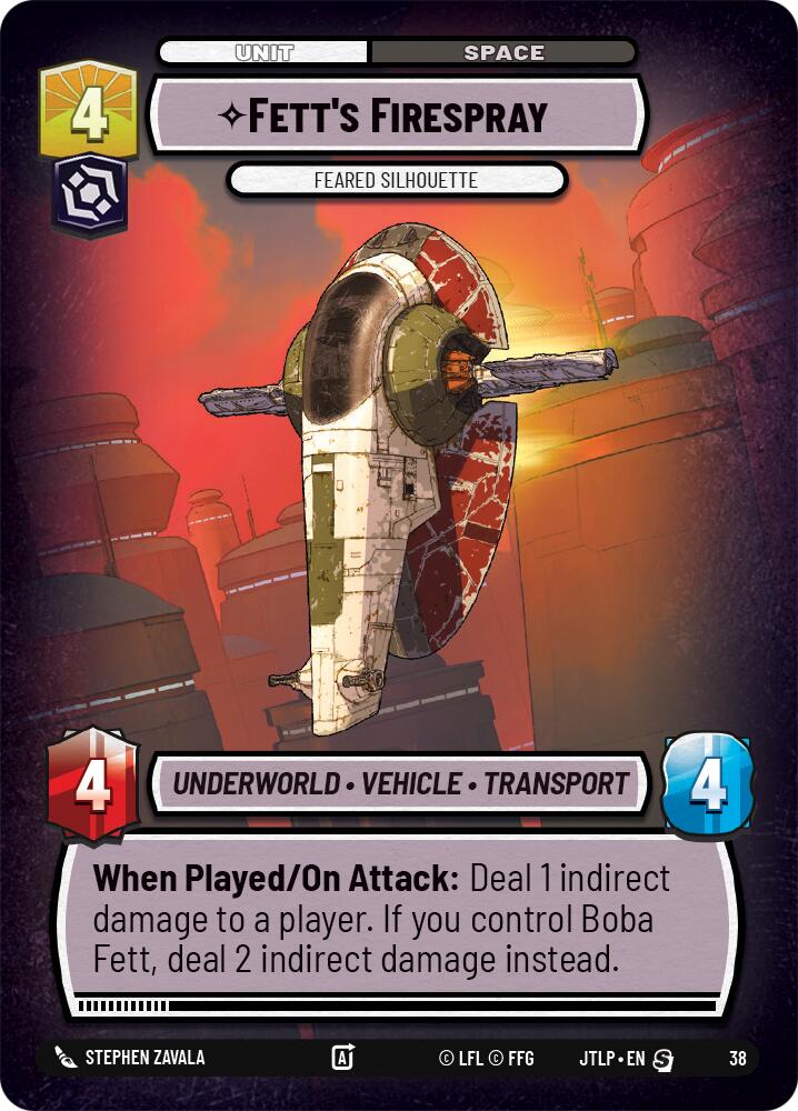 Fett's Firespray - Feared Silhouette (Foil) (38) [Jump to Lightspeed: Weekly Play] | Galactic Gamez
