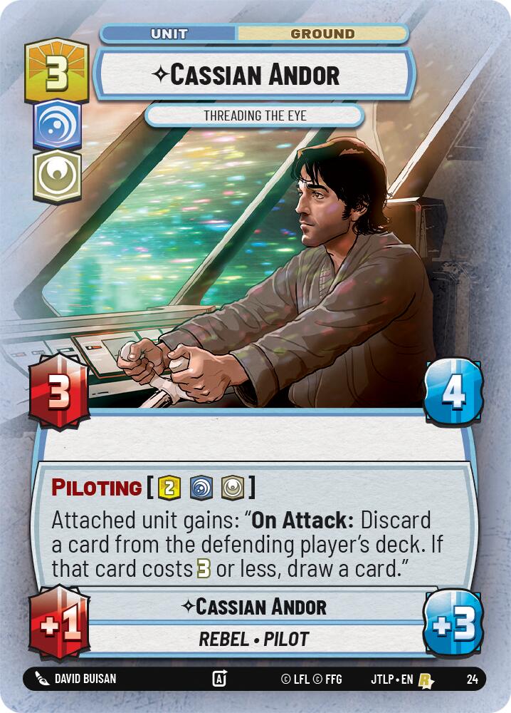 Cassian Andor - Threading the Eye (Foil) (24) [Jump to Lightspeed: Weekly Play] | Galactic Gamez