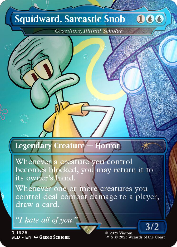 Squidward, Sarcastic Snob - Grazilaxx, Illithid Scholar (Rainbow Foil) [Secret Lair Drop Series] | Galactic Gamez