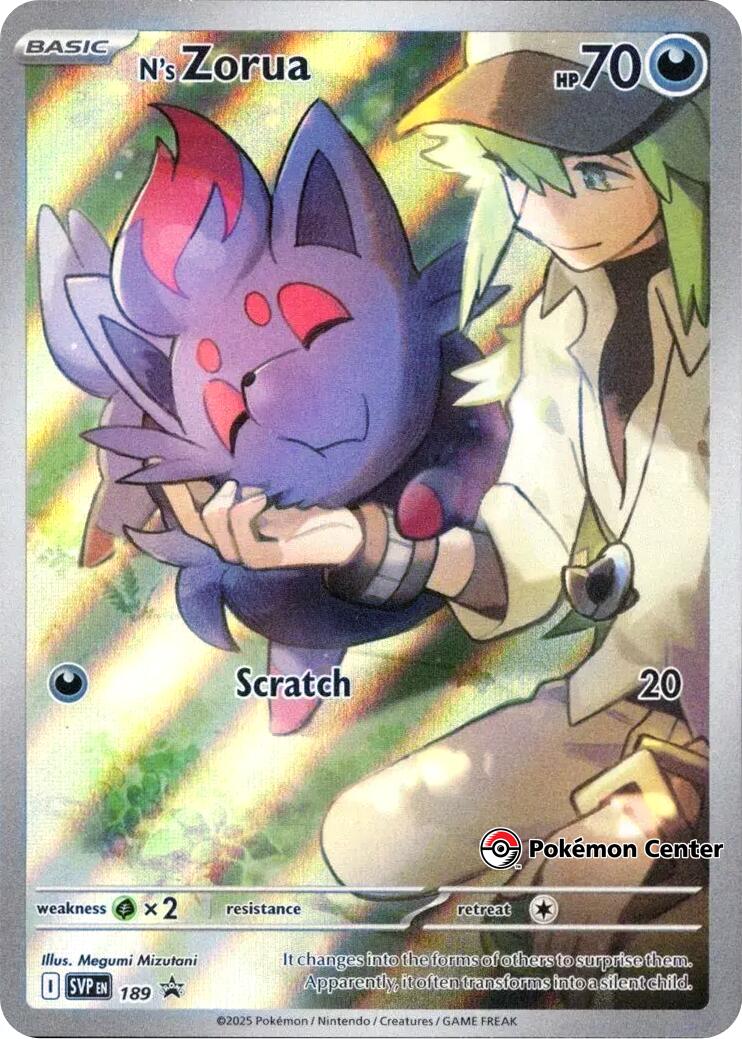 N's Zorua (SVP189) (Pokemon Center Exclusive) [Scarlet & Violet: Black Star Promos] | Galactic Gamez