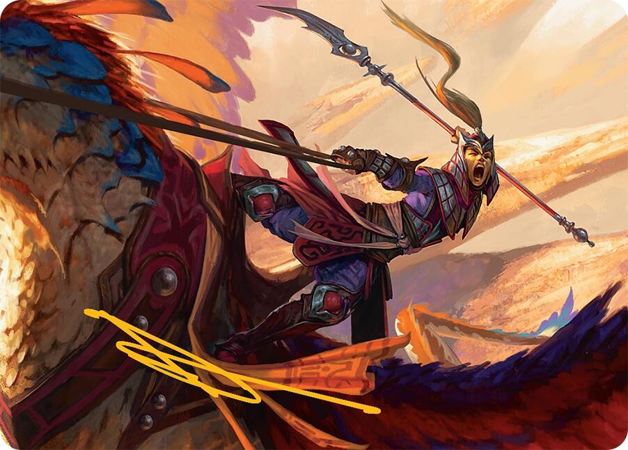 Dragonback Lancer Art Card (3/54) (Gold-Stamped Signature) [Tarkir: Dragonstorm Art Series] | Galactic Gamez