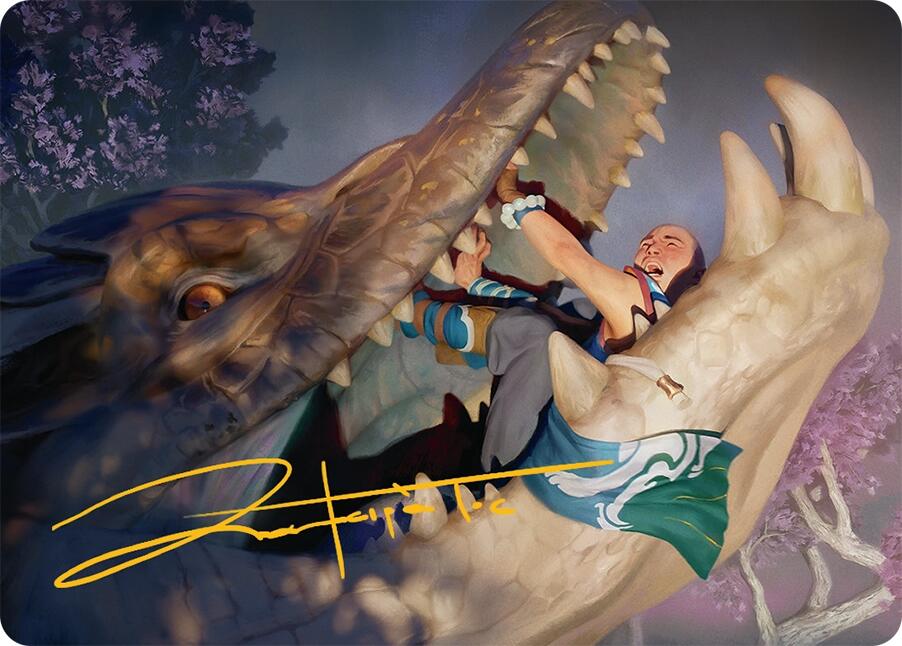 Jaws of Defeat Art Card (53/54) (Gold-Stamped Signature) [Tarkir: Dragonstorm Art Series] | Galactic Gamez
