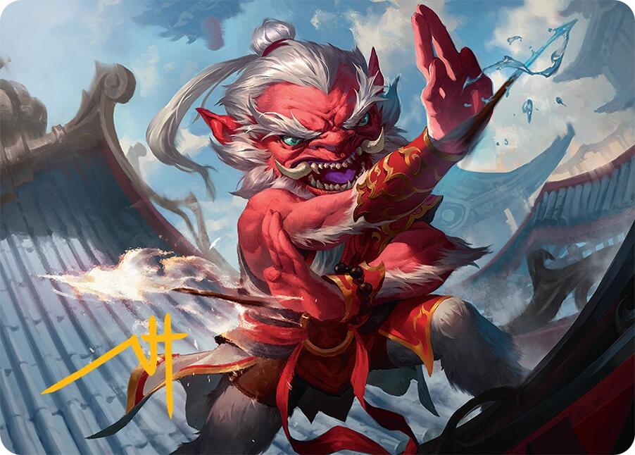 Devoted Duelist Art Card (15/54) (Gold-Stamped Signature) [Tarkir: Dragonstorm Art Series] | Galactic Gamez