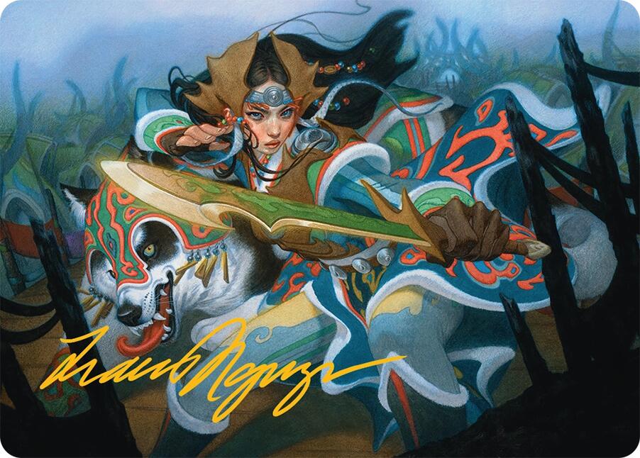 Eshki Dragonclaw Art Card (23/54) (Gold-Stamped Signature) [Tarkir: Dragonstorm Art Series] | Galactic Gamez