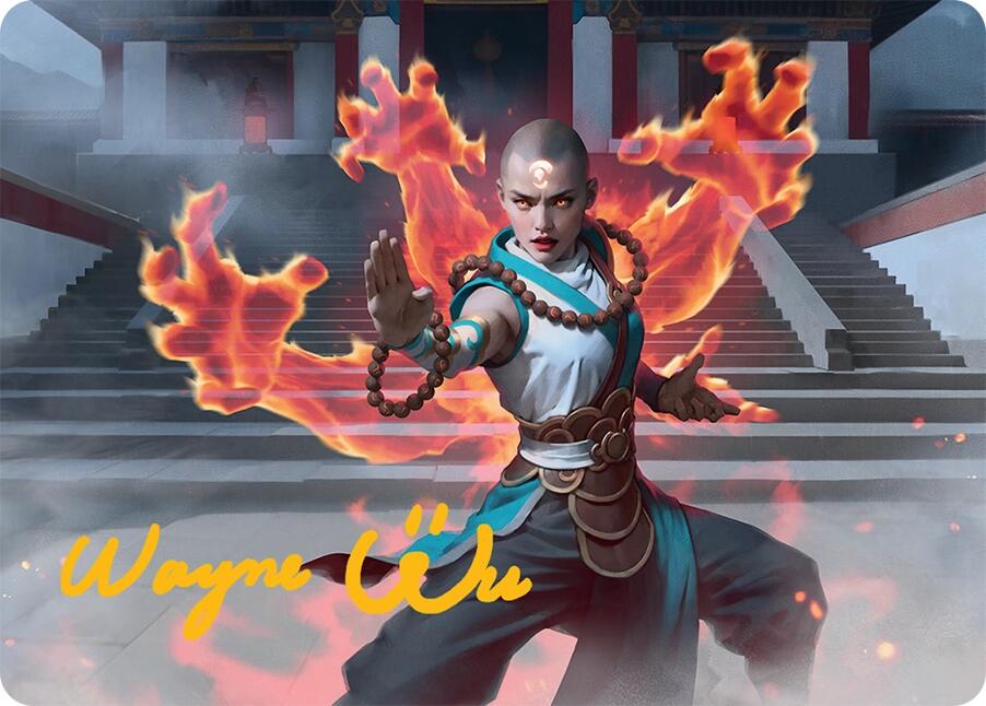 Flamehold Grappler Art Card (24/54) (Gold-Stamped Signature) [Tarkir: Dragonstorm Art Series] | Galactic Gamez