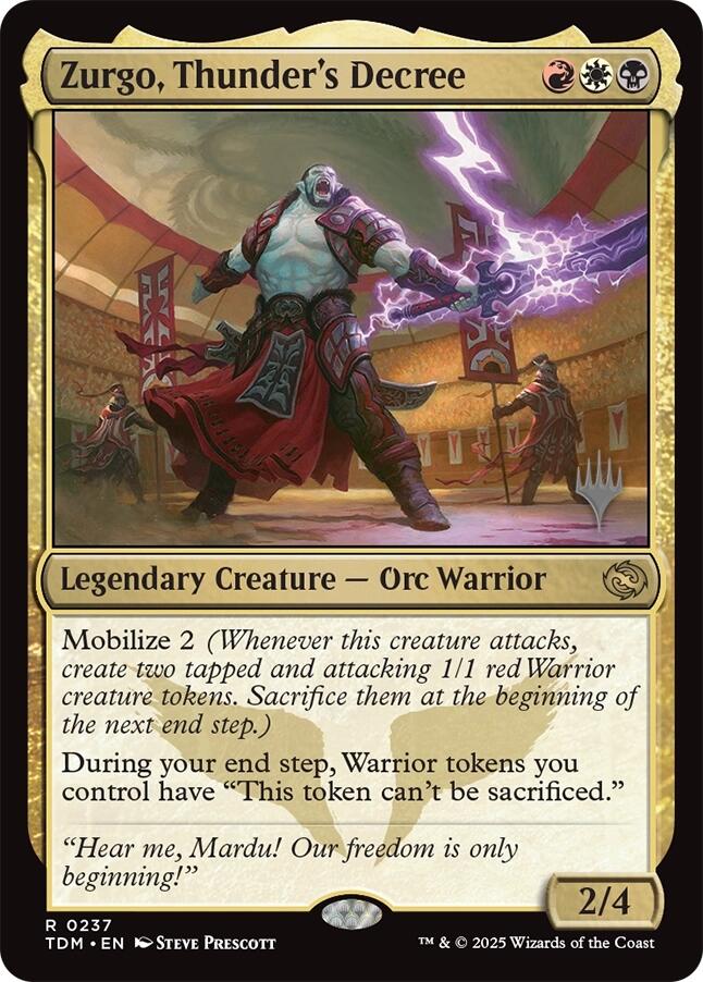 Zurgo, Thunder's Decree [Tarkir: Dragonstorm Promos] | Galactic Gamez