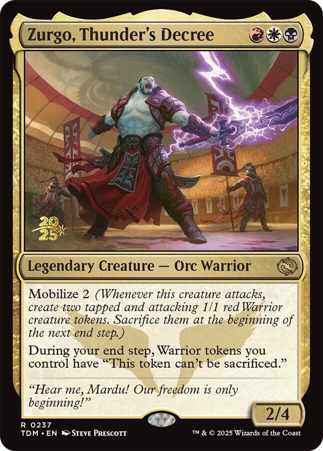 Zurgo, Thunder's Decree [Tarkir: Dragonstorm Prerelease Promos] | Galactic Gamez