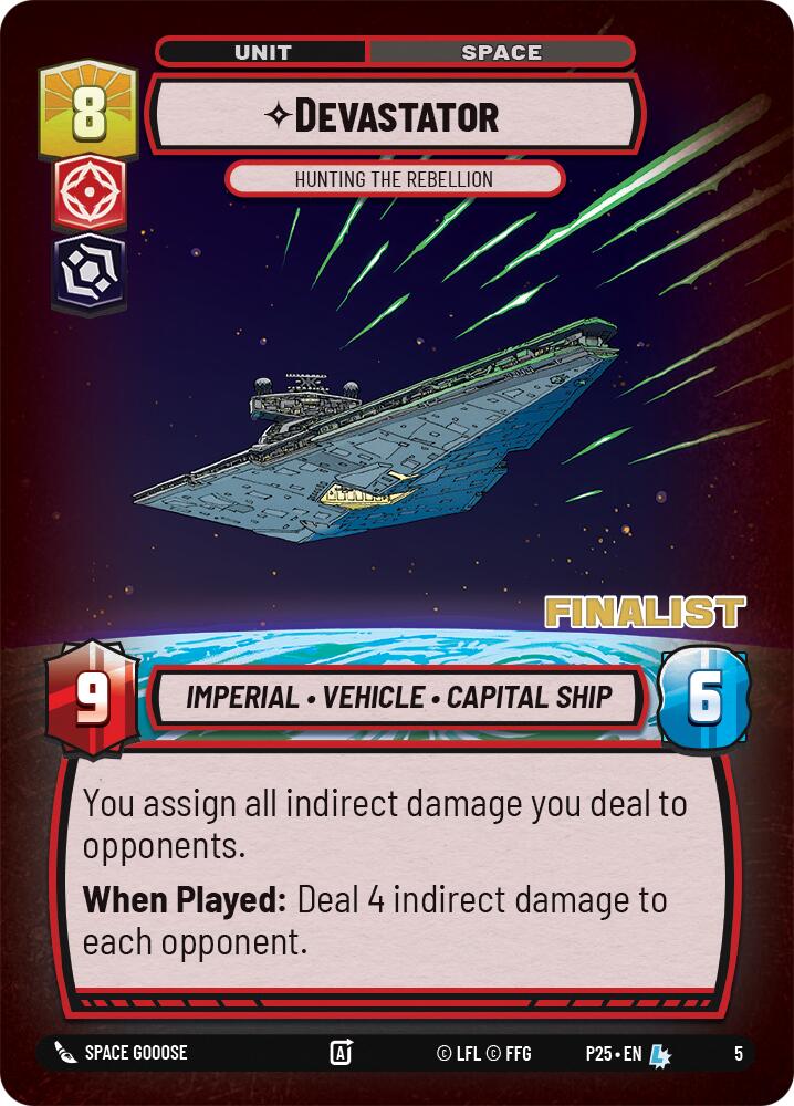 Devastator - Hunting the Rebellion (5) (Finalist) (5) [Store Showdown Promos] | Galactic Gamez
