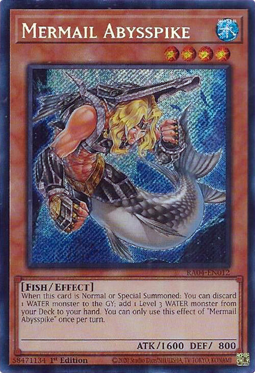Mermail Abysspike [RA04-EN012] Secret Rare | Galactic Gamez