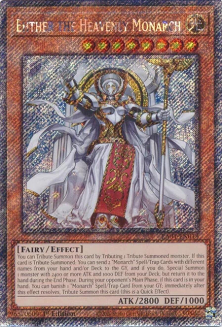 Ehther the Heavenly Monarch [RA04-EN018] Platinum Secret Rare | Galactic Gamez