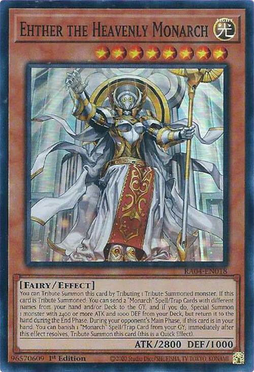 Ehther the Heavenly Monarch [RA04-EN018] Super Rare | Galactic Gamez