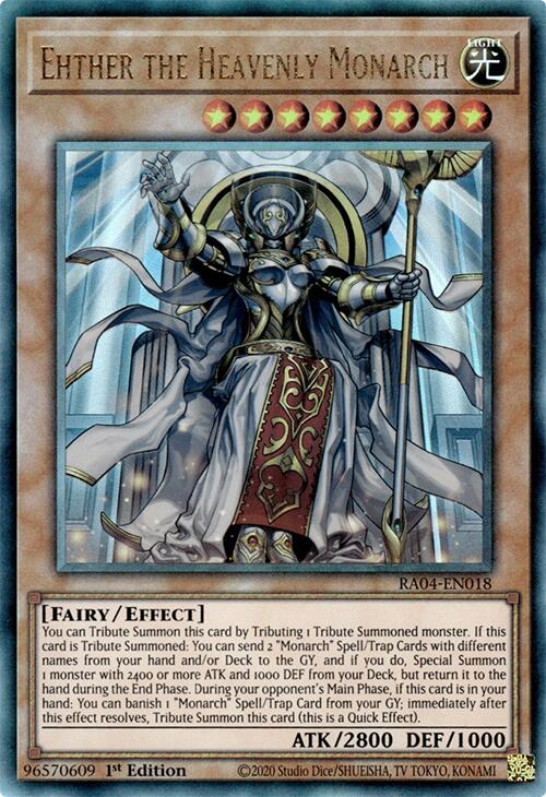 Ehther the Heavenly Monarch [RA04-EN018] Prismatic Ultimate Rare | Galactic Gamez