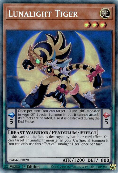 Lunalight Tiger [RA04-EN020] Prismatic Collector's Rare | Galactic Gamez