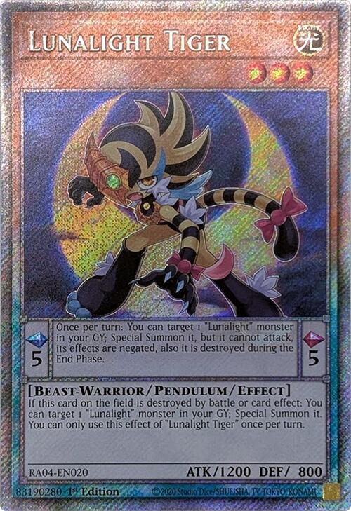 Lunalight Tiger [RA04-EN020] Platinum Secret Rare | Galactic Gamez