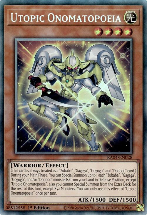 Utopic Onomatopoeia [RA04-EN028] Prismatic Collector's Rare | Galactic Gamez
