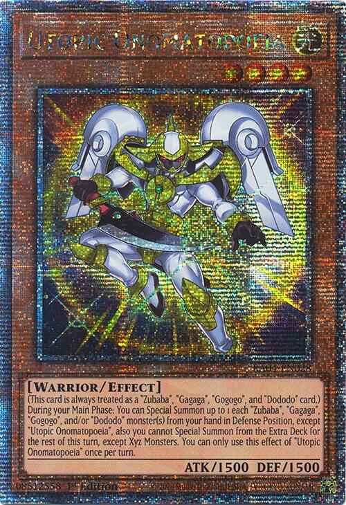 Utopic Onomatopoeia [RA04-EN028] Quarter Century Secret Rare | Galactic Gamez