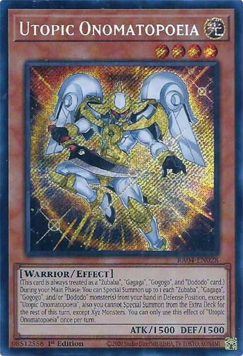 Utopic Onomatopoeia [RA04-EN028] Secret Rare | Galactic Gamez