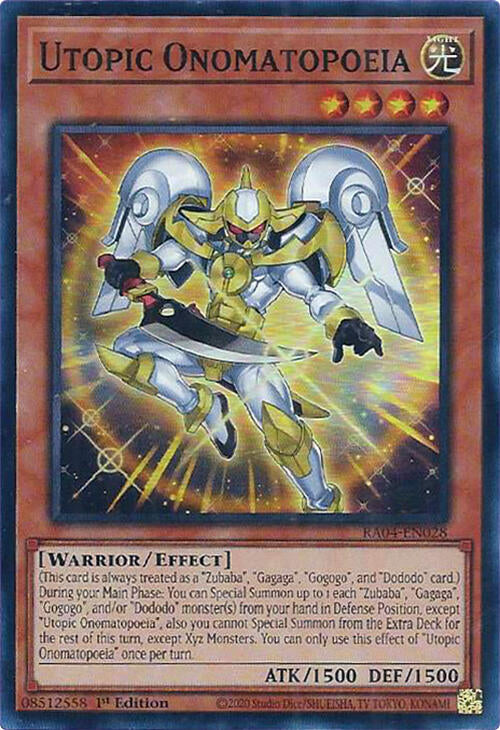 Utopic Onomatopoeia [RA04-EN028] Super Rare | Galactic Gamez