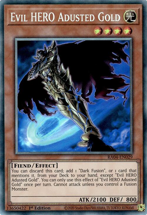 Evil HERO Adusted Gold [RA04-EN029] Prismatic Collector's Rare | Galactic Gamez