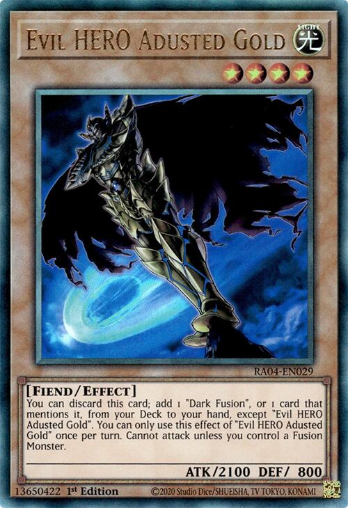 Evil HERO Adusted Gold [RA04-EN029] Prismatic Ultimate Rare | Galactic Gamez