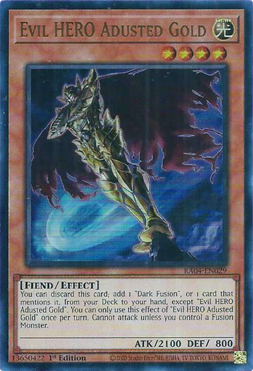 Evil HERO Adusted Gold [RA04-EN029] Ultra Rare | Galactic Gamez