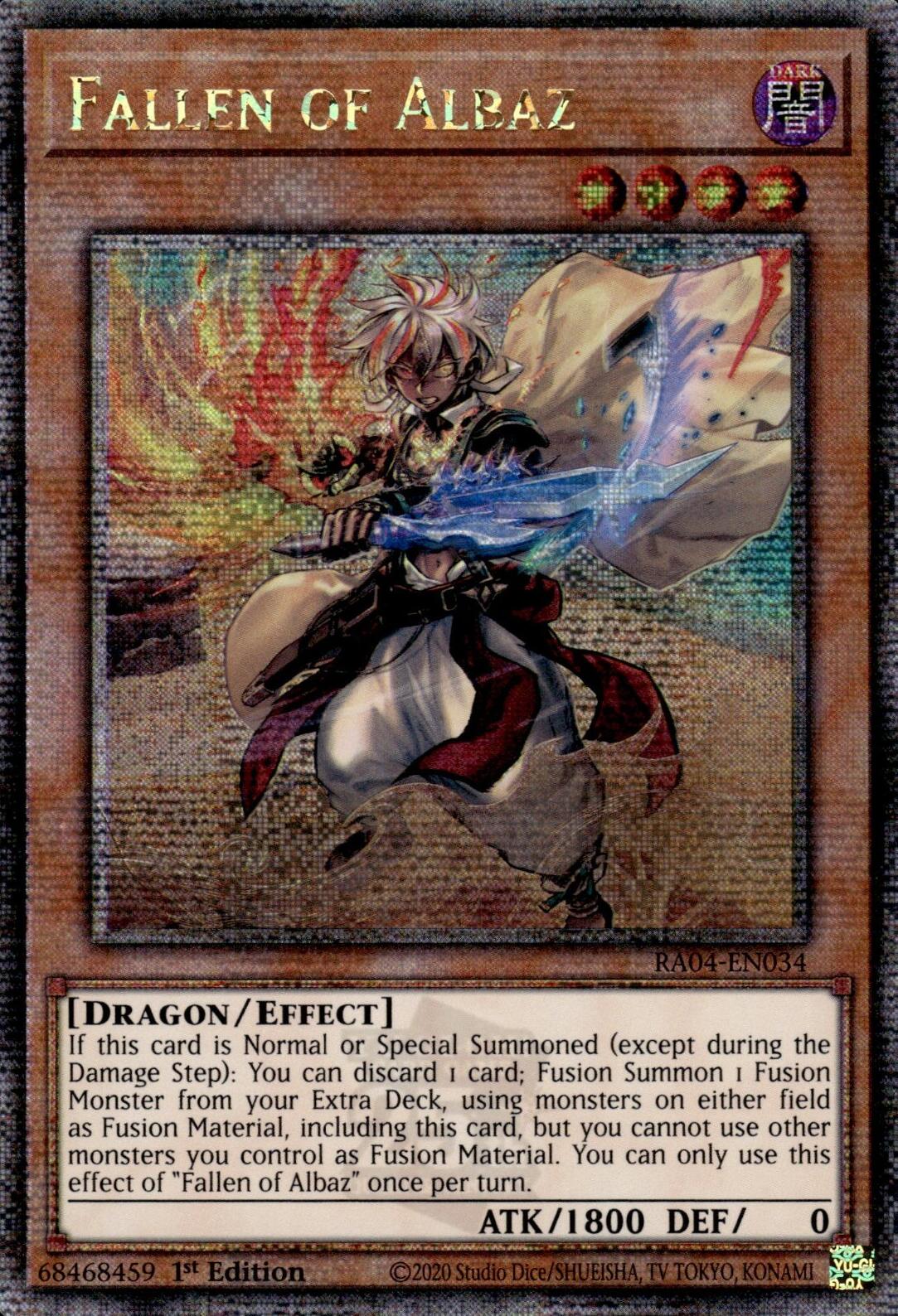 Fallen of Albaz (New Art) [RA04-EN034] Quarter Century Secret Rare | Galactic Gamez