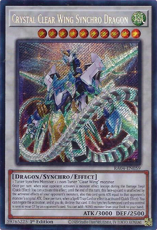 Crystal Clear Wing Synchro Dragon [RA04-EN059] Secret Rare | Galactic Gamez