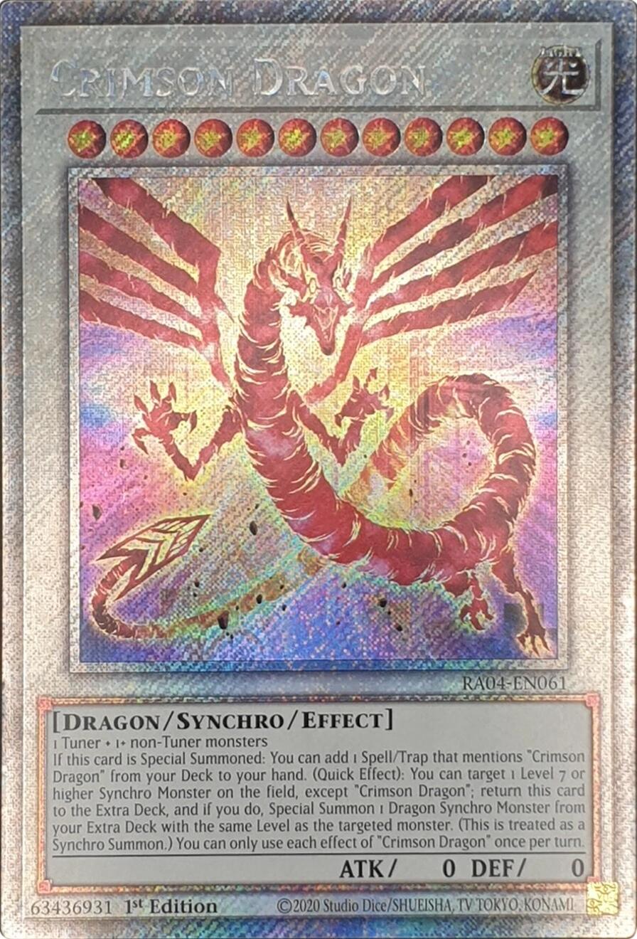 Crimson Dragon (card) [RA04-EN061] Platinum Secret Rare | Galactic Gamez