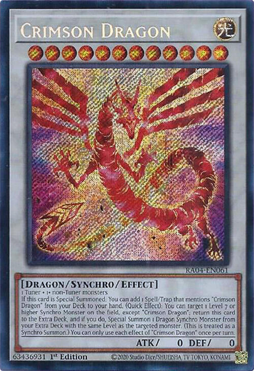 Crimson Dragon (card) [RA04-EN061] Secret Rare | Galactic Gamez