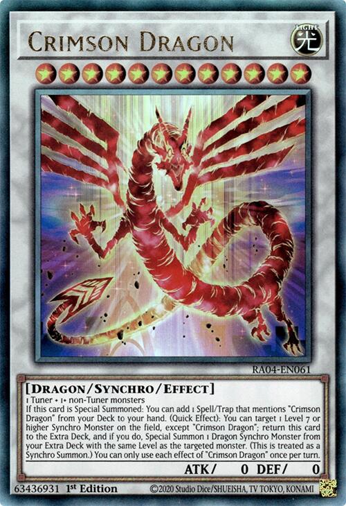 Crimson Dragon (card) [RA04-EN061] Prismatic Ultimate Rare | Galactic Gamez