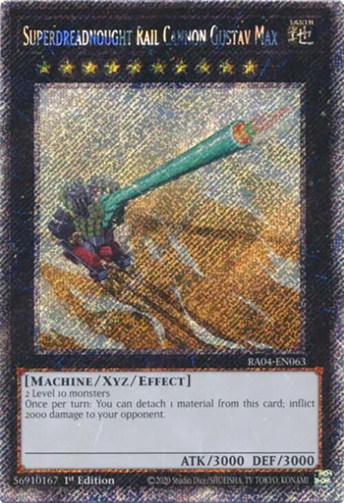 Superdreadnought Rail Cannon Gustav Max [RA04-EN063] Platinum Secret Rare | Galactic Gamez