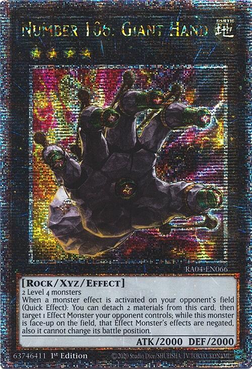 Number 106: Giant Hand [RA04-EN066] Quarter Century Secret Rare | Galactic Gamez