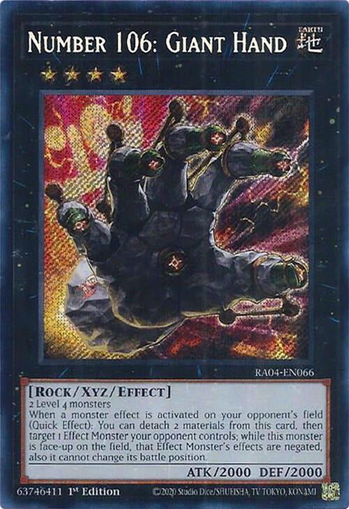Number 106: Giant Hand [RA04-EN066] Secret Rare | Galactic Gamez