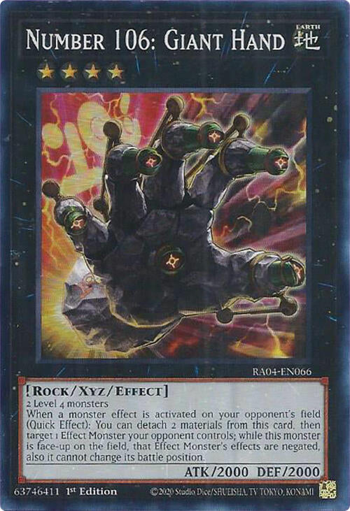 Number 106: Giant Hand [RA04-EN066] Super Rare | Galactic Gamez