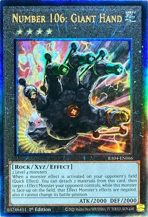 Number 106: Giant Hand [RA04-EN066] Prismatic Ultimate Rare | Galactic Gamez